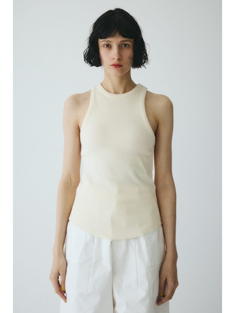 Rakuten - Teleco tank top HeRIN.CYE ヘリンドットサイ トップス ノースリーブ・タンクトップ レッド ホワイト ベージュ ブラック【送料無料】[Rakuten Fashion]