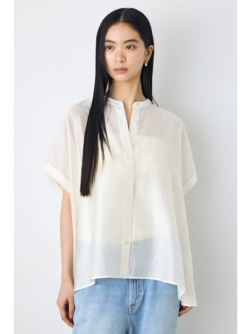 樂天商城 - 【着丈バリエ】ハーフスリーブドルマンシャツ AZUL BY MOUSSY アズールバイマウジー トップス シャツ・ブラウス ホワイト ブラック【送料無料】[Rakuten Fashion]