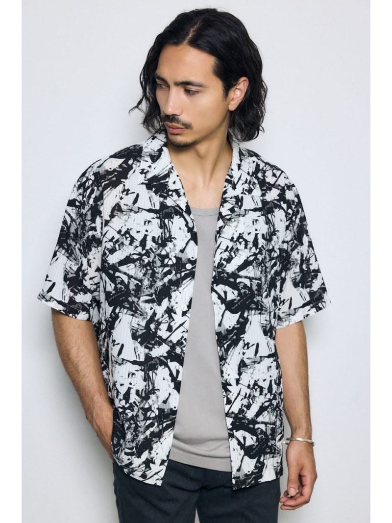 樂天商城 - 総柄アロハシャツ AZUL BY MOUSSY アズールバイマウジー トップス シャツ・ブラウス ホワイト ブラック ブラウン【送料無料】[Rakuten Fashion]