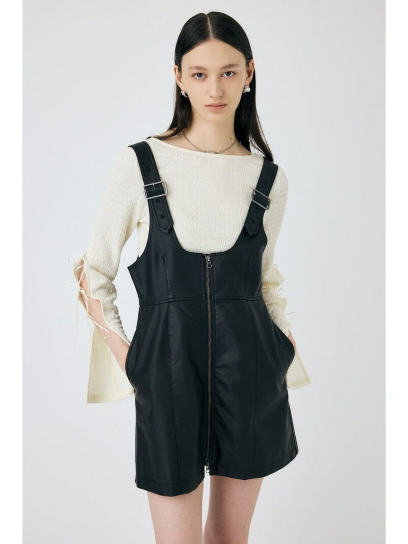 FRONT ZIP ジャンパースカート MOUSSY マウジー ワンピース・ドレス ワンピース ブラウン ブラック【送料無料】[Rakuten Fashion]