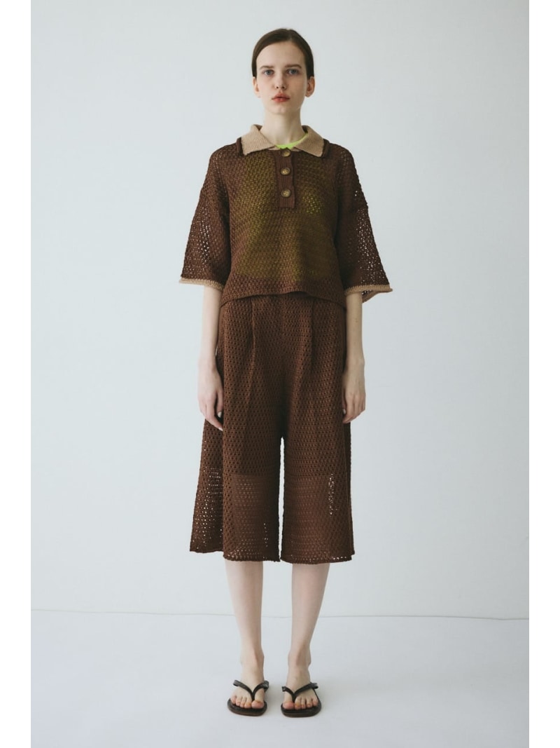 【SALE／30%OFF】Mesh knit half pants HeRIN.CYE ヘリンドットサイ パンツ その他のパンツ ネイビー ブラウン【RBA_E】【送料無料】[Rakuten Fashion] sheltter-webstore-10042345 シェルターウェブストア パッケージ画像