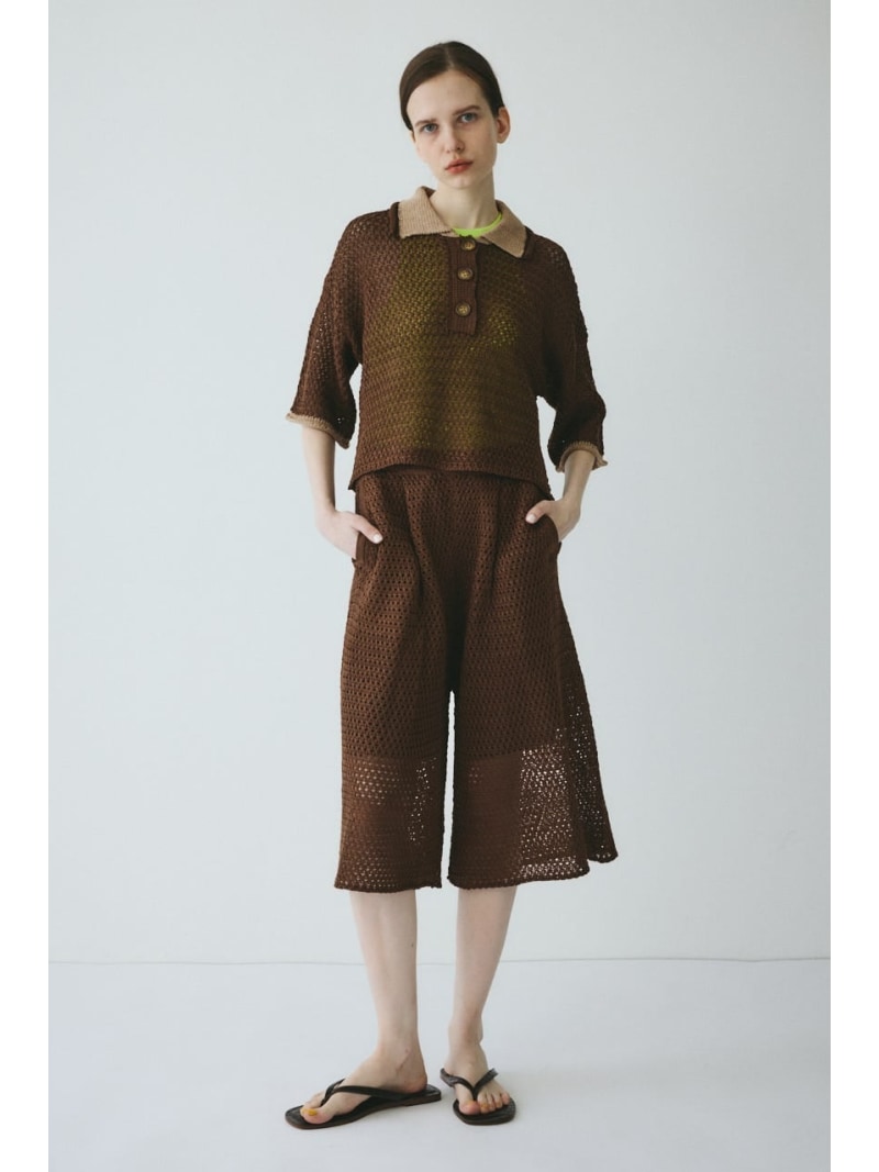 【SALE／30%OFF】Mesh knit half pants HeRIN.CYE ヘリンドットサイ パンツ その他のパンツ ネイビー ブラウン【RBA_E】【送料無料】[Rakuten Fashion] sheltter-webstore-10042345 シェルターウェブストア サンプル画像3