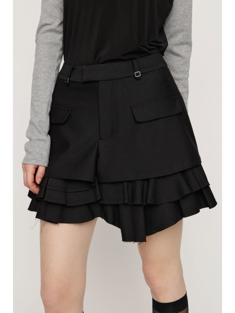 Rakuten - LAYERED FRILL スコート SLY スライ パンツ その他のパンツ ブラウン ネイビー ブラック【送料無料】[Rakuten Fashion]