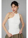 Asymmetry neck tank top HeRIN.CYE ヘリンドットサイ トップス ノースリーブ・タンクトップ ホワイト ブラック ピンク【送料無料...