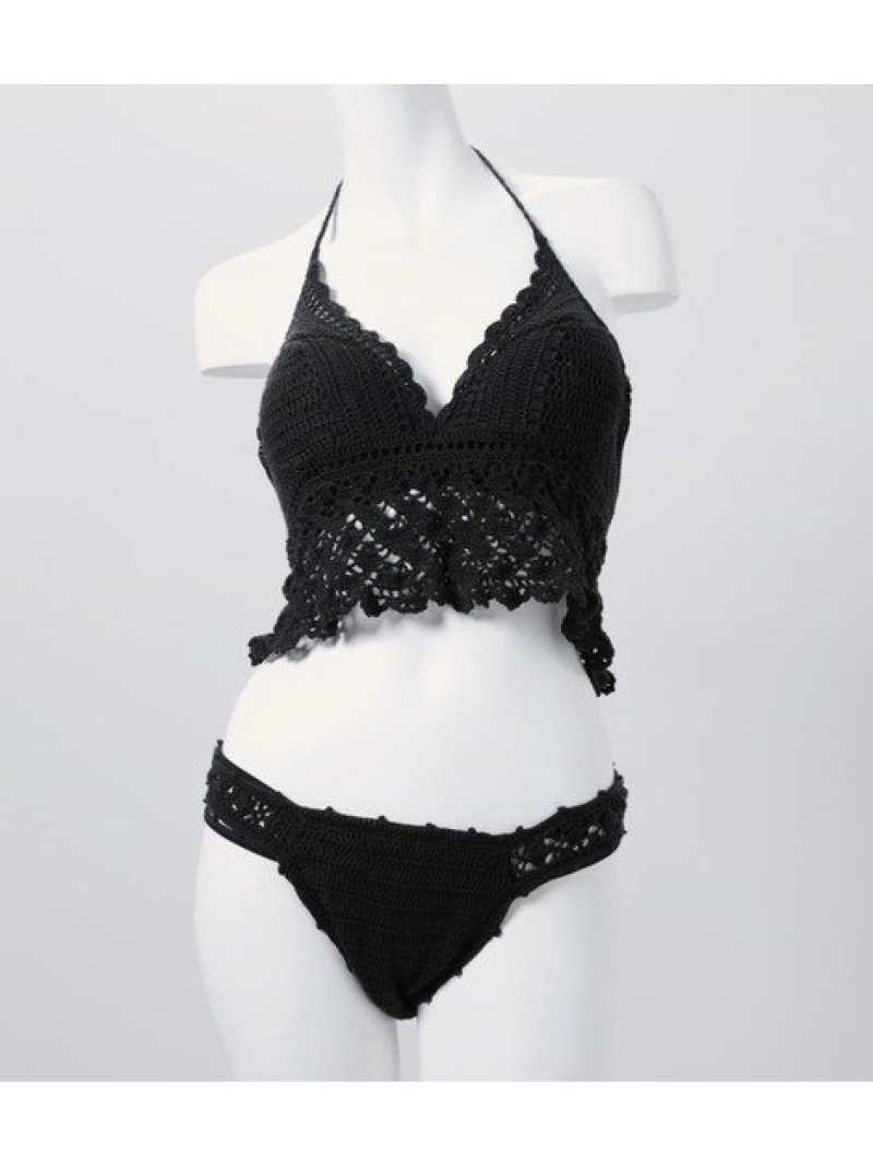 アウトレット送料無料 Crochet Peplum Wire Cup Bikini Rienda リエンダ スポーツ 水着 水着 ブラック ホワイト 送料無料 Fashion 60 Off Www Hemmingford Ca