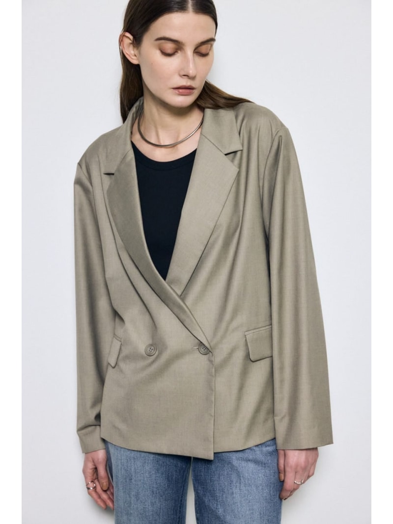 ルーズテーラードジャケット AZUL BY MOUSSY アズールバイマウジー ジャケット・アウター その他のジャケット・アウター ベージュ グレー【送料無料】[Rakuten Fashion]