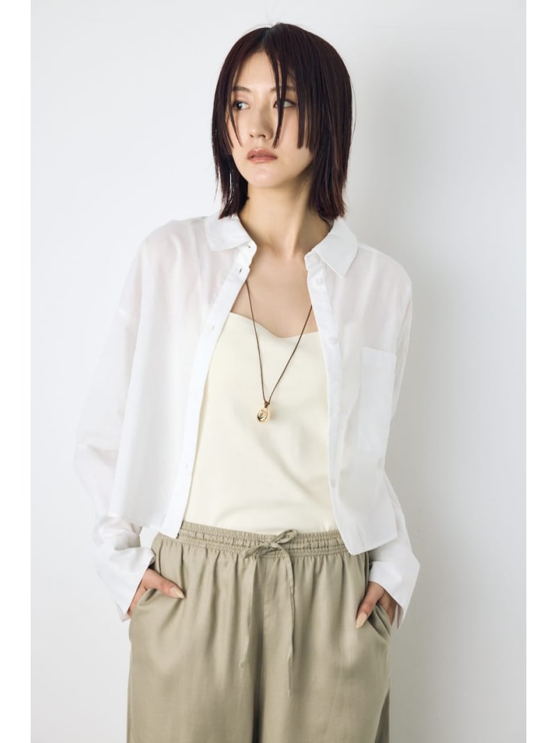 樂天商城 - 【着丈バリエ】シアーコットンレギュラーシャツ AZUL BY MOUSSY アズールバイマウジー トップス シャツ・ブラウス グレー ブラック【送料無料】[Rakuten Fashion]
