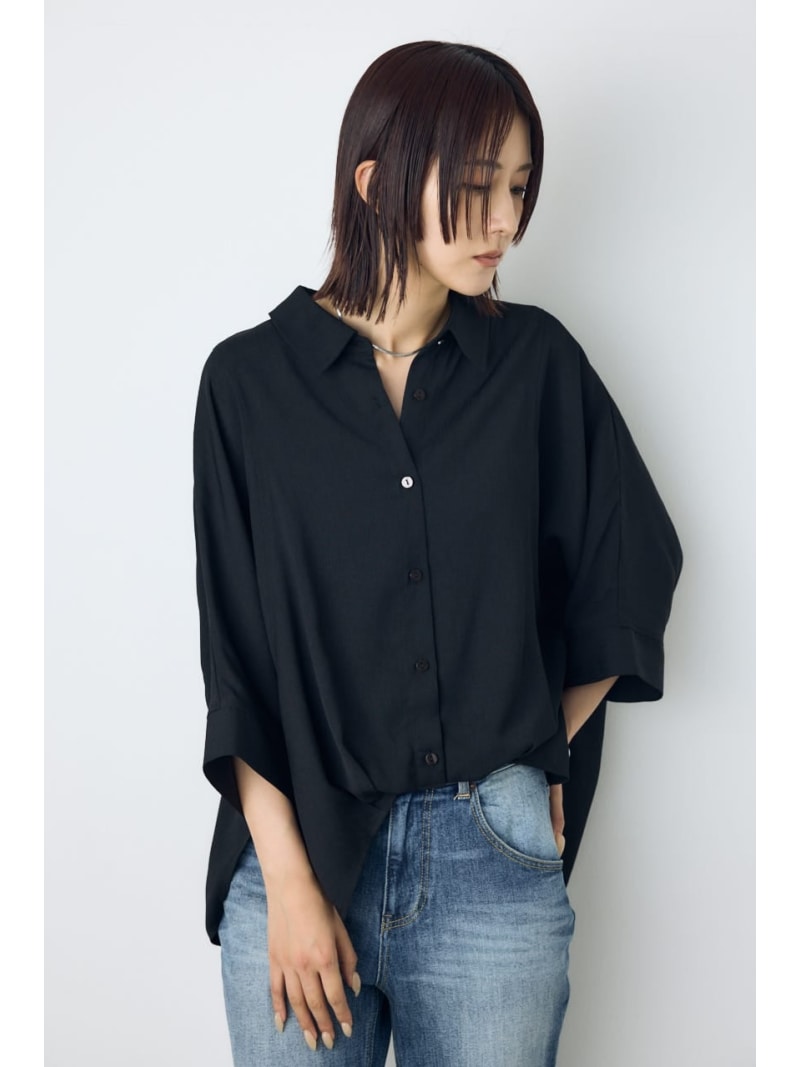 【接触冷感】楊柳タックヘムコクーンシャツ AZUL BY MOUSSY アズールバイマウジー ...