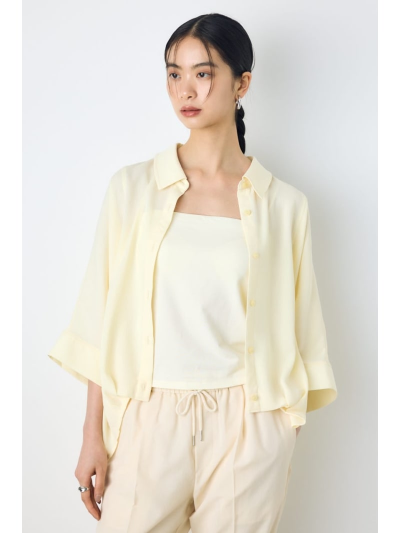 【接触冷感】楊柳タックヘムコクーンシャツ AZUL BY MOUSSY アズールバイマウジー ...