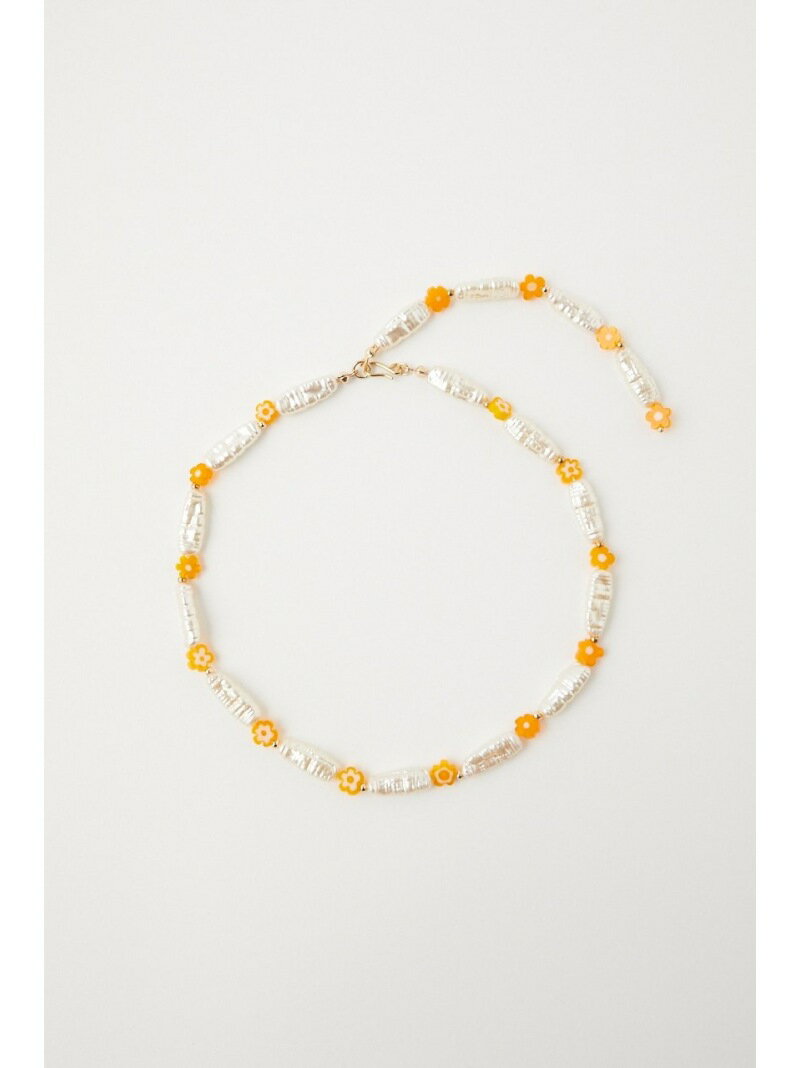 【SALE／20%OFF】FLOWER BEADS チョーカー MOUSSY マウジー アクセサリー ネックレス ホワイト【RBA_E】[Rakuten Fashion]