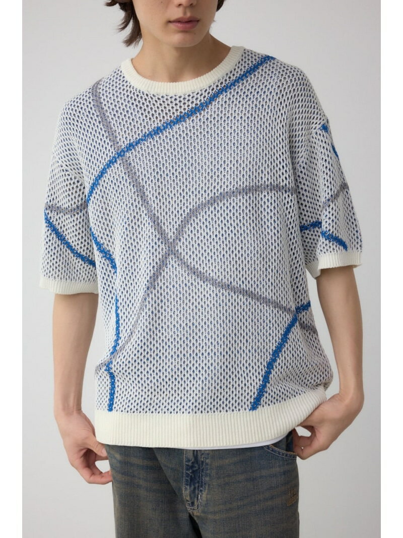 樂天商城 - 【SALE／50%OFF】ライン柄クルーネック半袖ニット AZUL BY MOUSSY アズールバイマウジー トップス ニット ホワイト ブラック【RBA_E】[Rakuten Fashion]