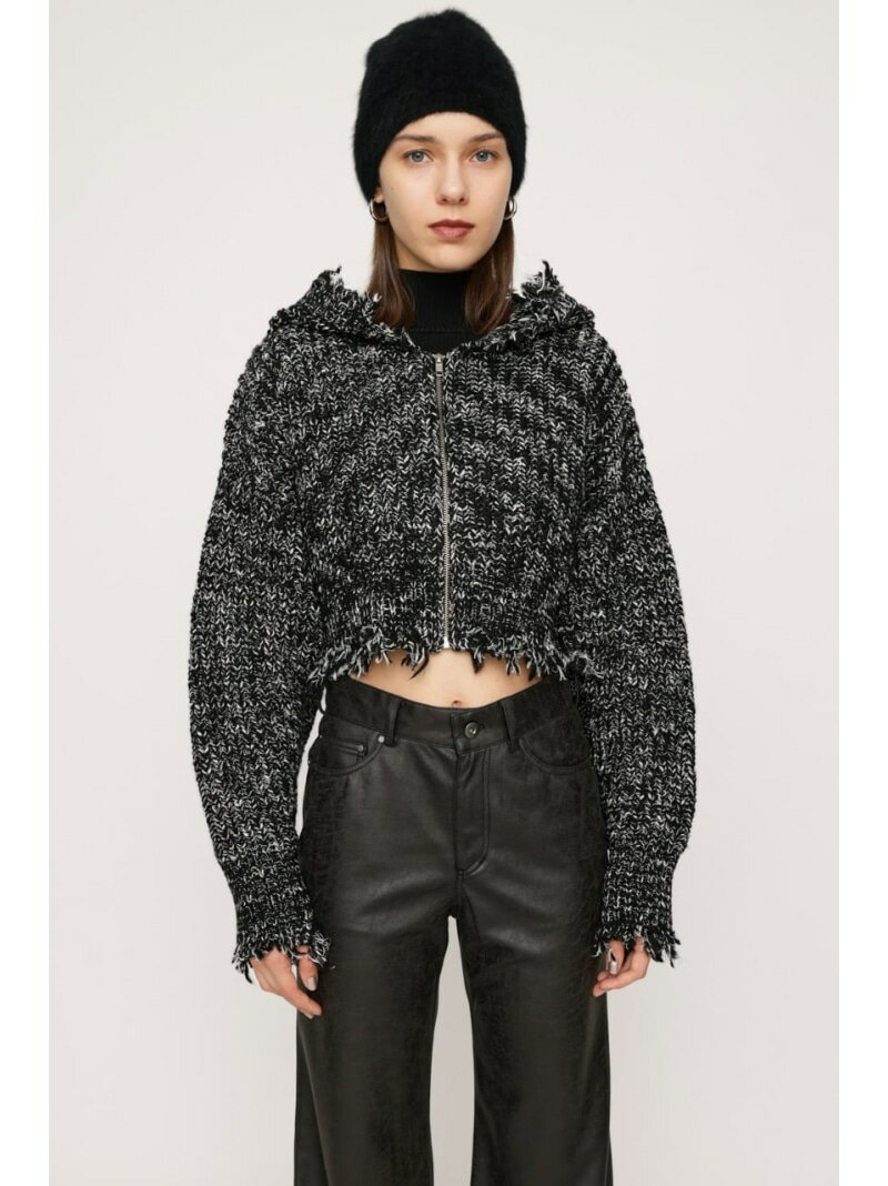 【SALE／20%OFF】DAMAGED CHUNKY HOODIE SLY スライ トップス カーディガン ブラック ホワイト【RBA_E】【送料無料】[Rakuten Fashion]