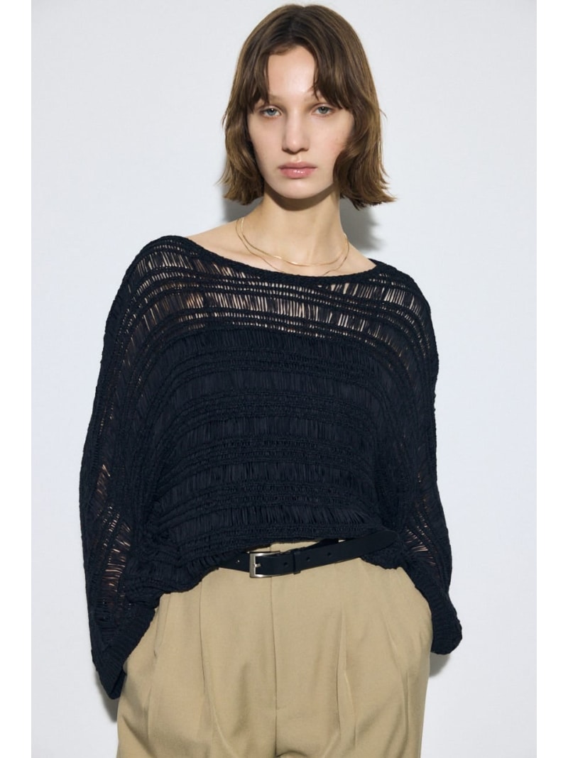 Rakuten - テープヤーンドルマンニットトップス AZUL BY MOUSSY アズールバイマウジー トップス ニット ブラック【送料無料】[Rakuten Fashion]