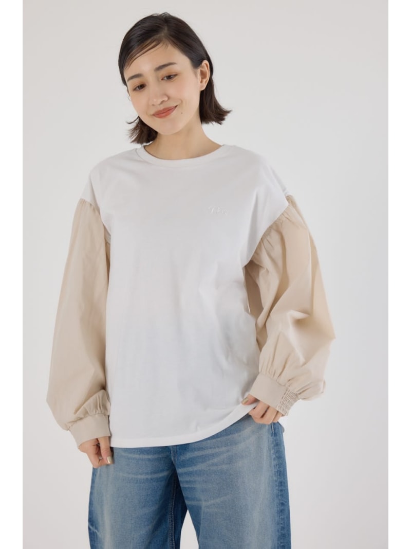 Rakuten - 【SALE／40%OFF】ドッキングアームバルーントップス RODEO CROWNS WIDE BOWL ロデオクラウンズワイドボウル トップス カットソー・Tシャツ レッド ブラック ブラウン ホワイト【RBA_E】[Rakuten Fashion]