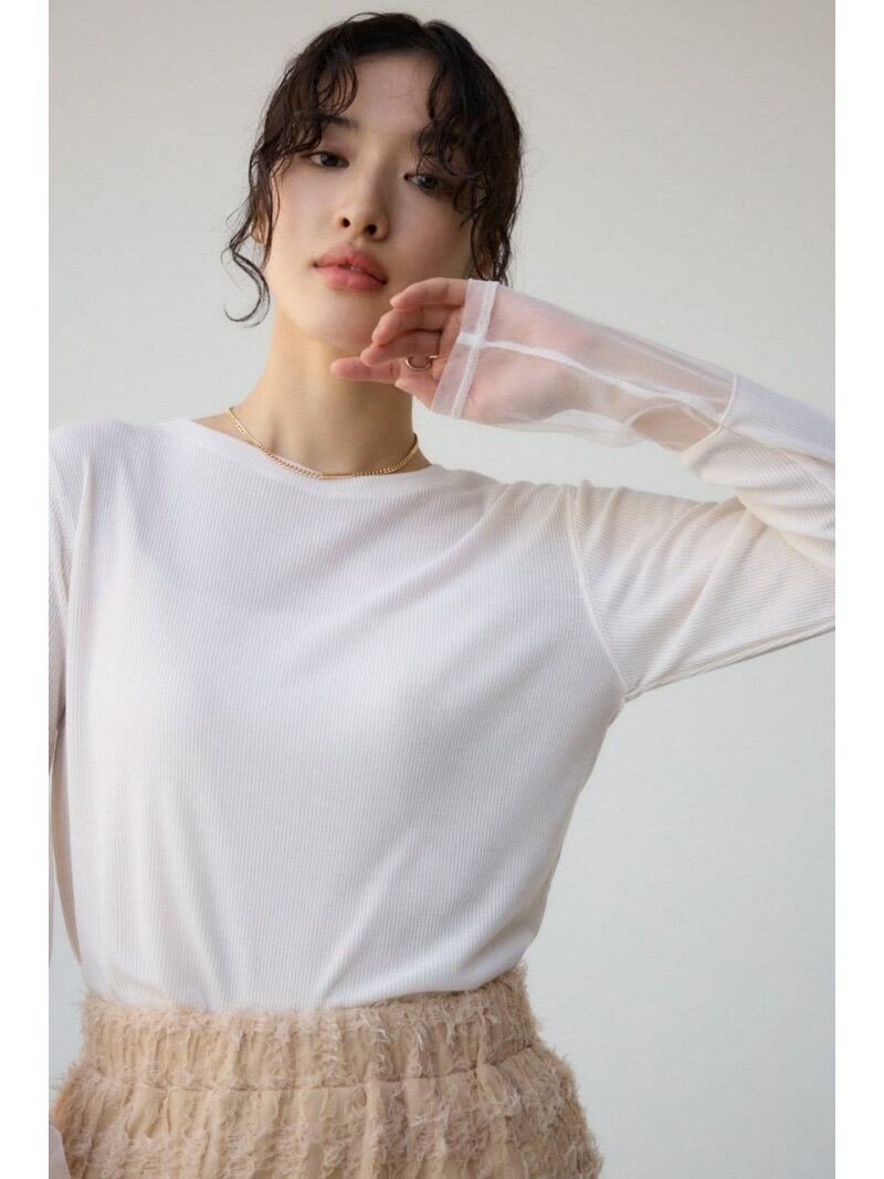 樂天商城 - 【SALE／30%OFF】ソデレーステレコトップス AZUL BY MOUSSY アズールバイマウジー トップス カットソー・Tシャツ ブラック ホワイト【RBA_E】[Rakuten Fashion]