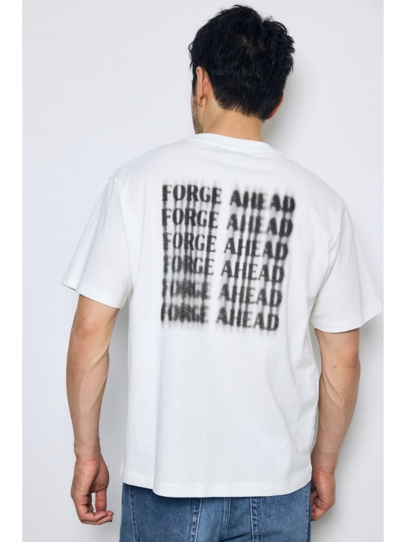 ぼかしバックプリントTEE AZUL BY MOUSSY アズールバイマウジー トップス カットソー・Tシャツ ホワイト ベージュ ブラック【送料無料】[Rakuten Fashion]