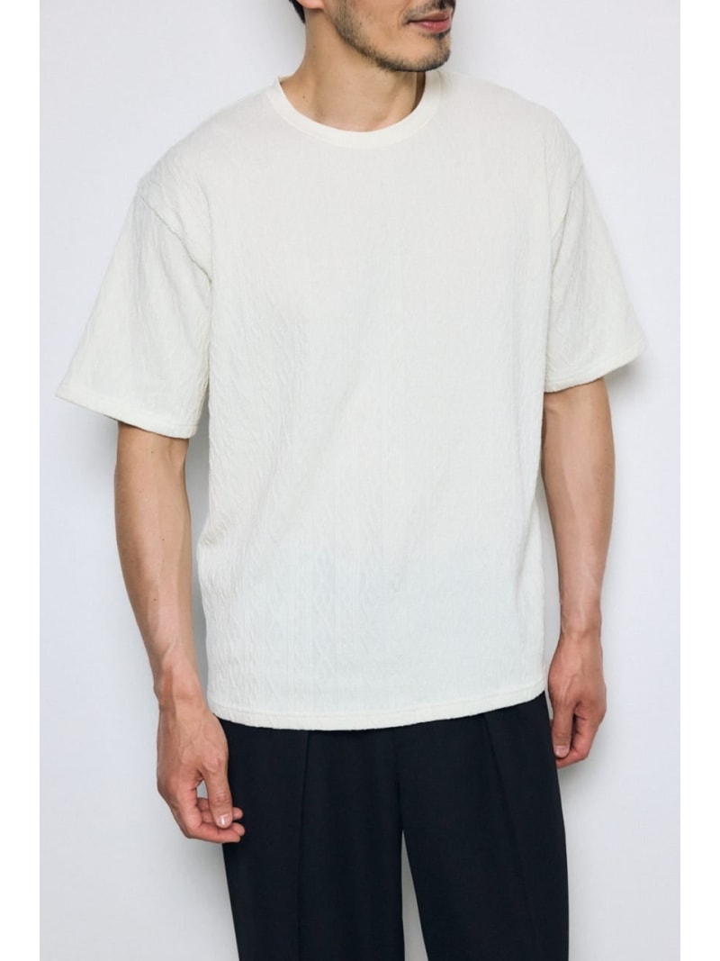 総柄ニットソートップス AZUL BY MOUSSY アズールバイマウジー トップス カットソー・Tシャツ グレー ホワイト ブラック【送料無料】[Rakuten Fashion]