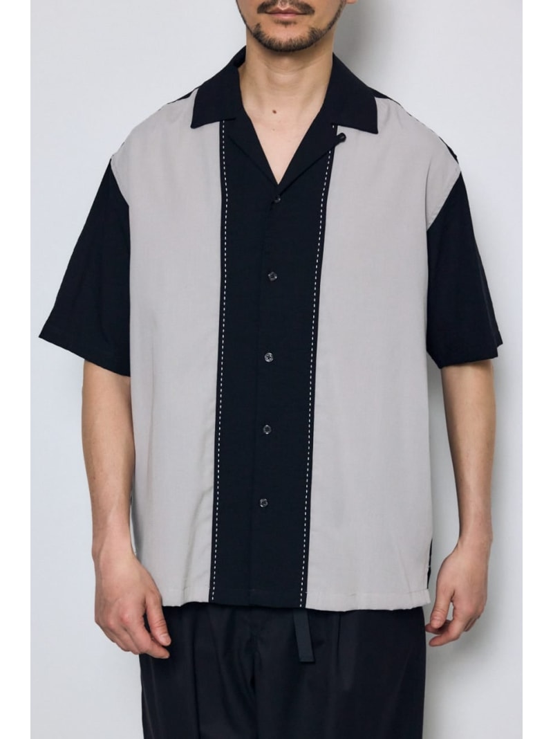 【SALE／33%OFF】【夏先トク!夏先どり応援プライス!】ツートーン切替開襟半袖シャツ AZUL ...