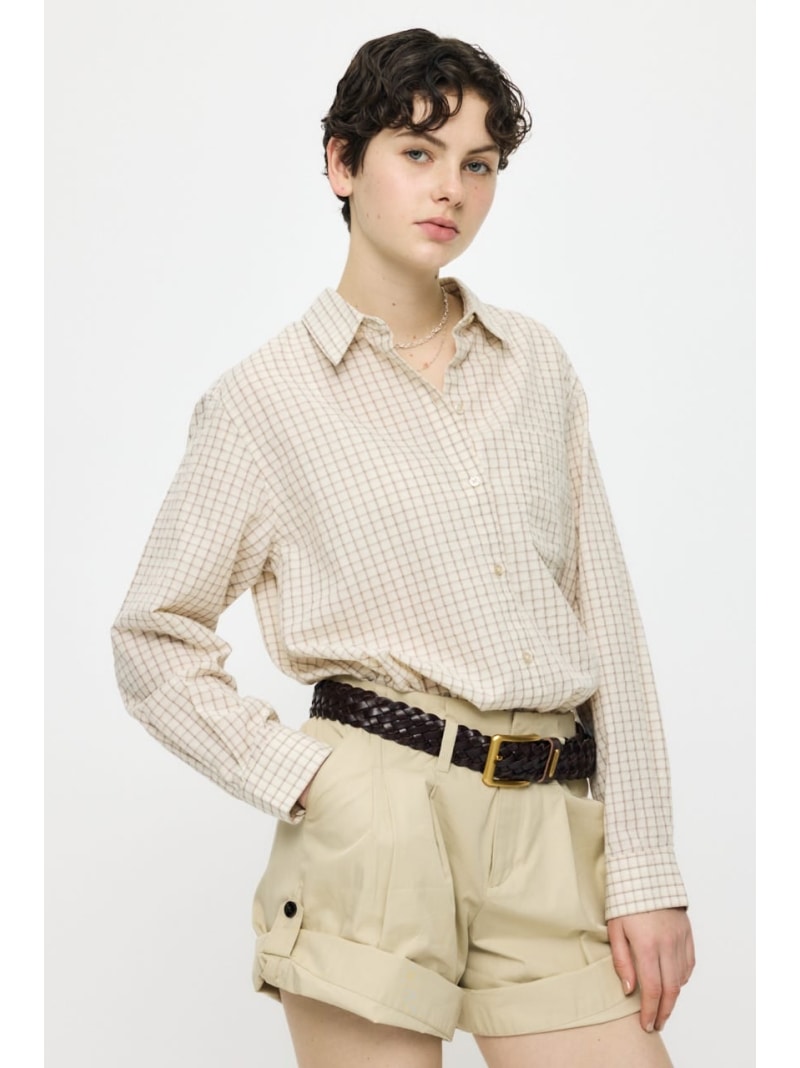 【SALE／30%OFF】SUCKER CHECK シャツ MOUSSY マウジー トップス シャツ・ブラウス ブラウン【RBA_E】【送料無料】[Rakuten Fashion]