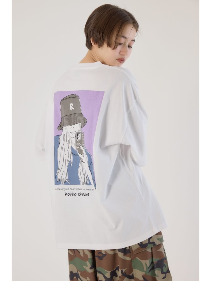 【SALE／40%OFF】ボックスガールTシャツ RODEO CROWNS WIDE BOWL ロデオクラウンズワイドボウル トップス カットソー・Tシャツ グレー ホワイト【RBA_E】[Rakuten Fashion]