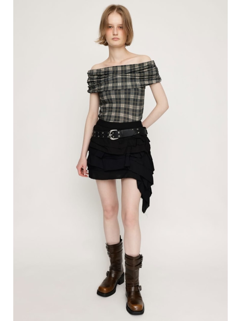 樂天商城 - 【SALE／40%OFF】FRILL DRAPE スコート SLY スライ スカート ミニスカート ブラック【RBA_E】【送料無料】[Rakuten Fashion]