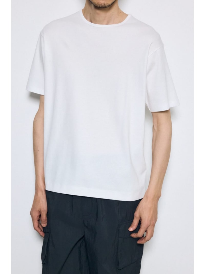 超長綿フライスC/NTEE AZUL BY MOUSSY アズールバイマウジー トップス カットソー・Tシャツ ホワイト ブラック グレー[Rakuten Fashion]