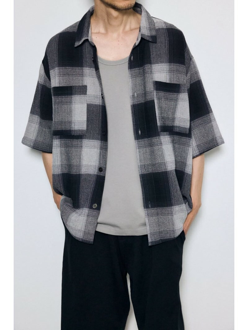 チェック半袖SH AZUL BY MOUSSY アズールバイマウジー トップス シャツ・ブラウス ブラック イエロー ピンク【送料無料】[Rakuten Fashion]