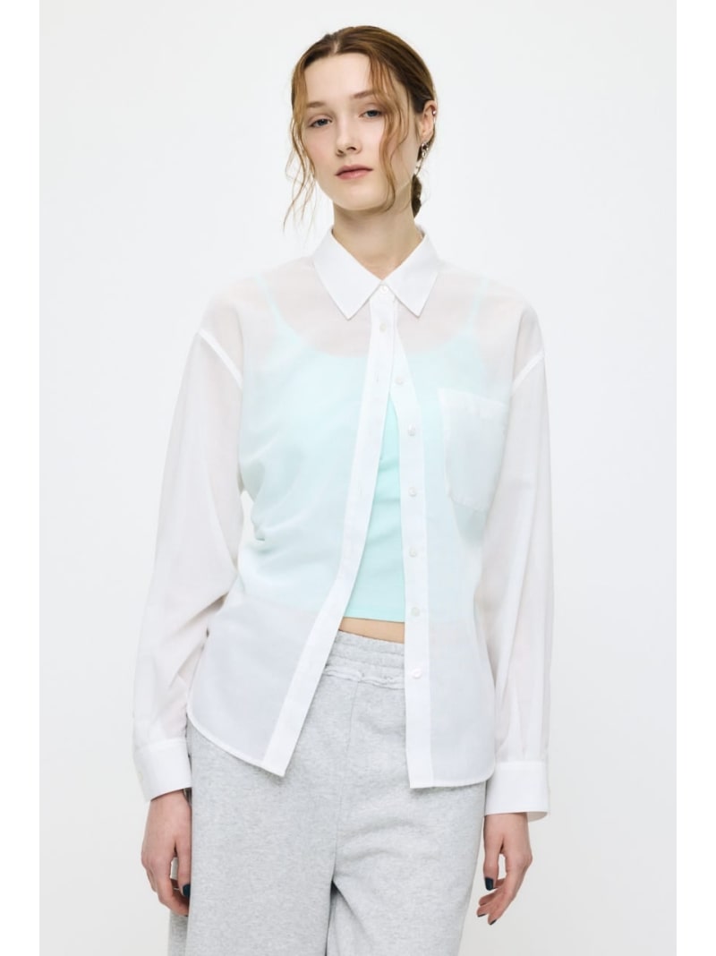 Rakuten - 【SALE／30%OFF】FADE CHECK SHEER OVER シャツ MOUSSY マウジー トップス シャツ・ブラウス ホワイト【RBA_E】【送料無料】[Rakuten Fashion]