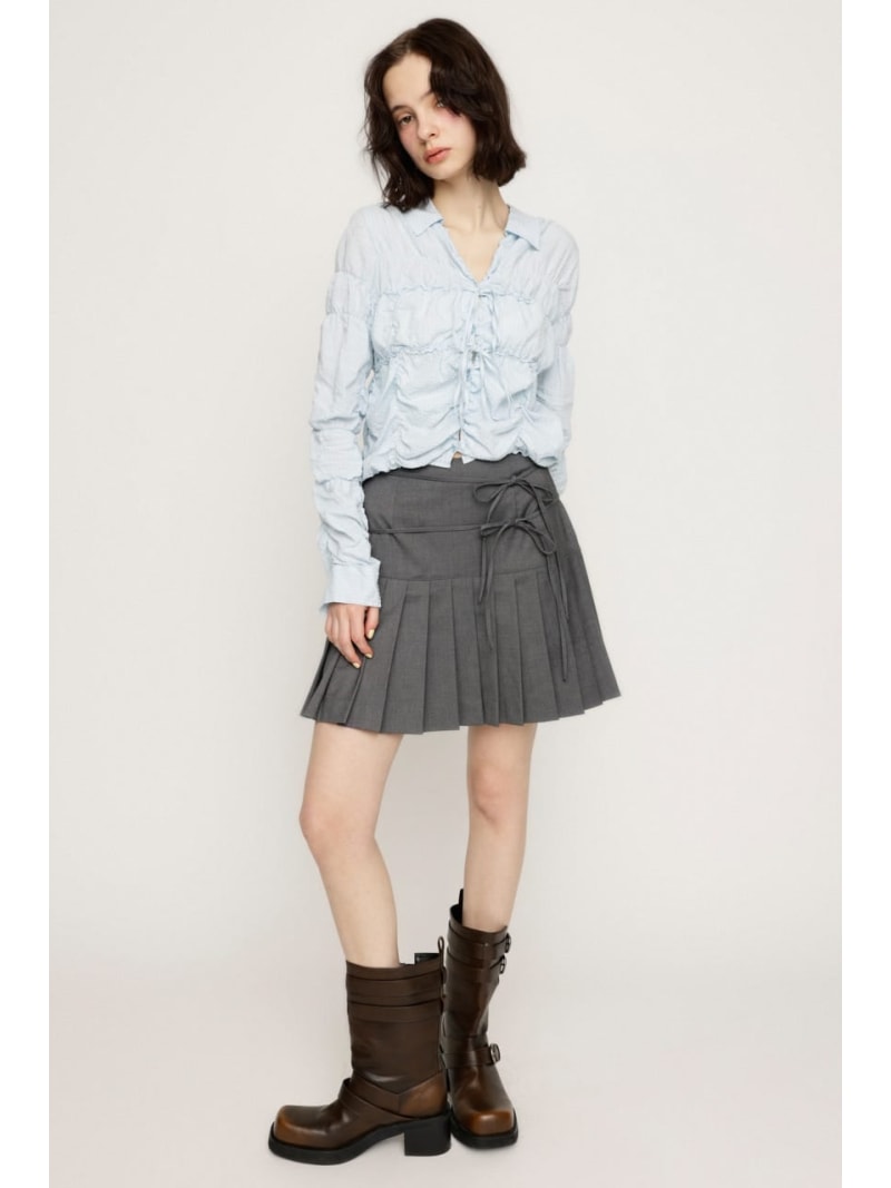 Rakuten - 【SALE／50%OFF】DOUBLE RIBBON PLEATS スカート SLY スライ スカート ミニスカート グレー【RBA_E】【送料無料】[Rakuten Fashion]