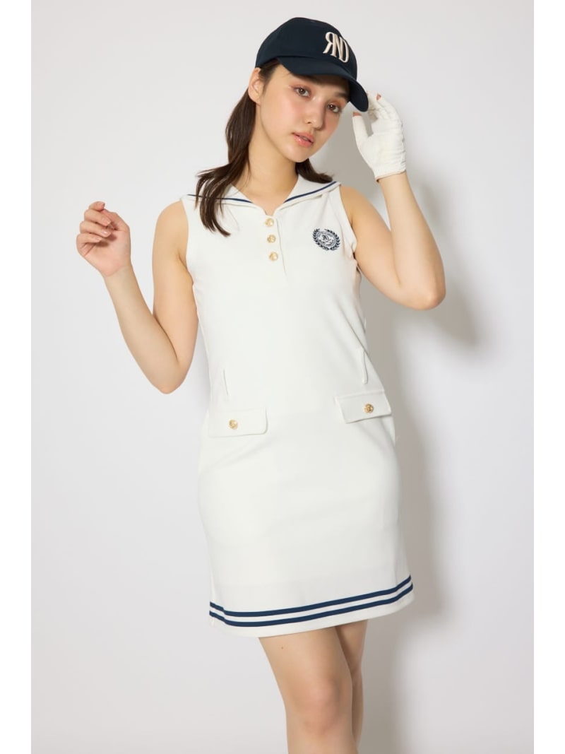 Rakuten - 【一部店舗・WEB限定】【RIENDA GOLF】セーラーカラーカットワンピース rienda リエンダ ワンピース・ドレス ワンピース ネイビー ホワイト【送料無料】[Rakuten Fashion]