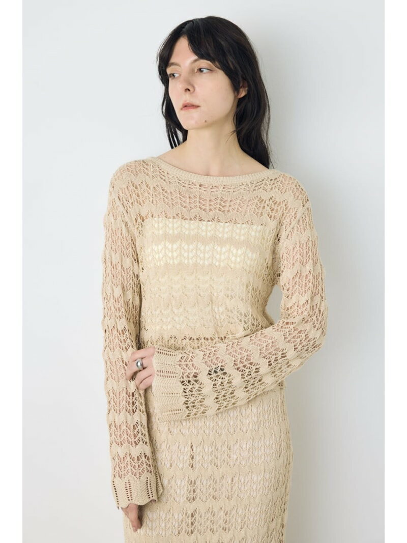 樂天商城 - クロシェフレアスリーブニットトップス AZUL BY MOUSSY アズールバイマウジー トップス ニット カーキグリーン ブラック【送料無料】[Rakuten Fashion]