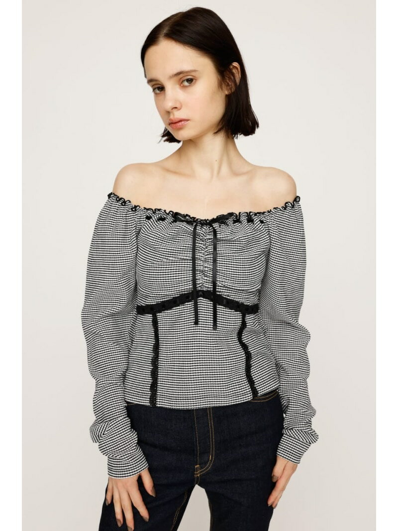 PLAID RIBBON CUT トップス SLY スライ トップス カットソー・Tシャツ ベージュ レッド ブラック【送料無料】[Rakuten Fashion]のサムネイル