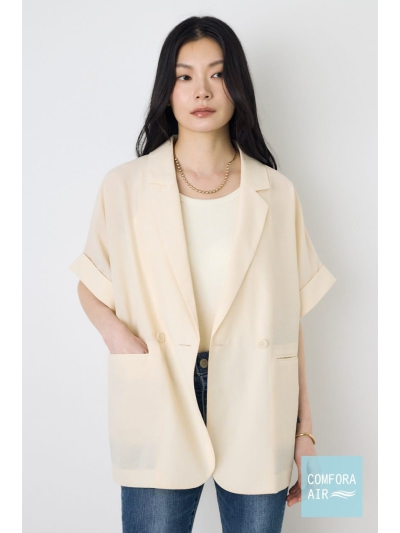 Rakuten - 【接触冷感】COMFORA AIRハーフスリーブジャケット AZUL BY MOUSSY アズールバイマウジー ジャケット・アウター その他のジャケット・アウター ブラウン ブラック【送料無料】[Rakuten Fashion]