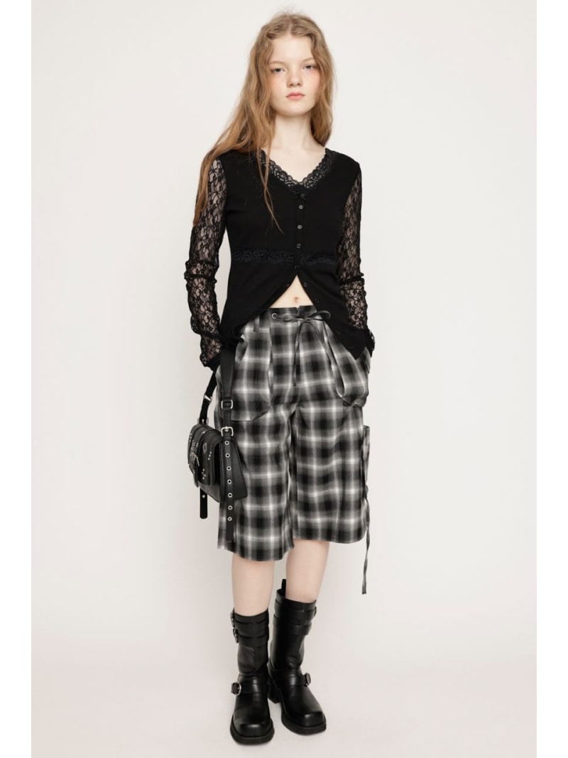 Rakuten - 【SALE／30%OFF】DAMAGE LACE CHECK MIDDLE パンツ SLY スライ パンツ その他のパンツ ブラウン ブラック【RBA_E】【送料無料】[Rakuten Fashion]