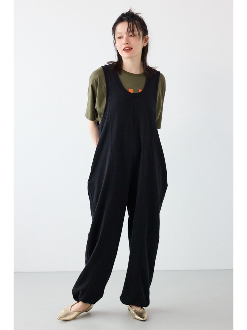 Cut-out overalls by Rodeo Crowns Wide Bowl. All-in-one/overalls. Available in black, gray, and brown. [Free shipping] [Rakuten Fashion]