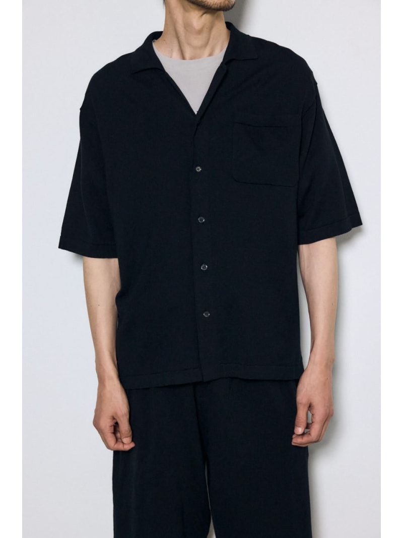 リラックスオープンカラーニットシャツ AZUL BY MOUSSY アズールバイマウジー トップス シャツ・ブラウス グレー ブラック【送料無料】[Rakuten Fashion]