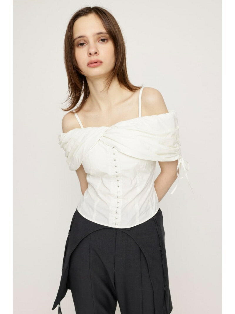 Rakuten - 【SALE／20%OFF】FRONT HOOK 2WAY SHOULDER ブラウス SLY スライ トップス シャツ・ブラウス ホワイト ブラック【RBA_E】【送料無料】[Rakuten Fashion]