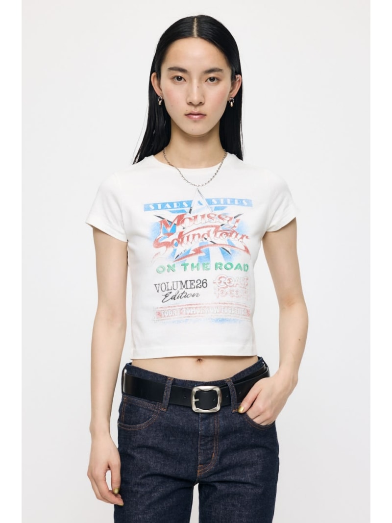 樂天商城 - MOUSSY VOL26 TOUR TEE MOUSSY マウジー トップス カットソー・Tシャツ ホワイト ブラック レッド【送料無料】[Rakuten Fashion]