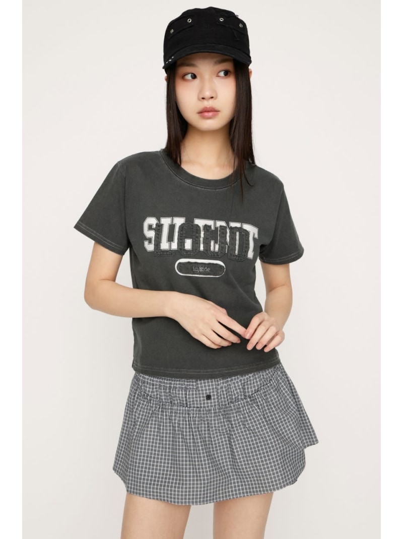 【SNSで話題!】LOGO ON PATCH Tシャツ SLY スライ トップス カットソー・Tシャツ ピンク イエロー ネイビー ブラック【送料無料】[Rakuten Fashion]