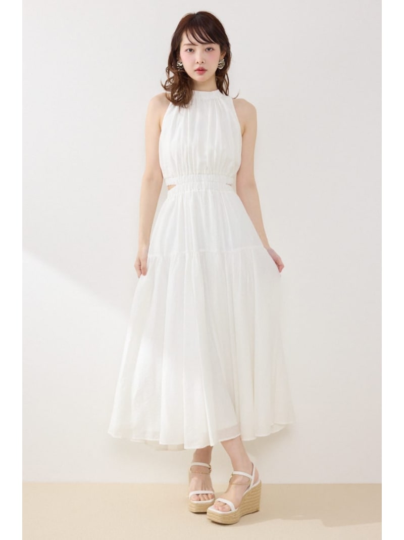 Rakuten - 【AKB48 伊藤百花さん着用アイテム】【女神ワンピース】ホルターネックギャザーフレアワンピース rienda リエンダ ワンピース・ドレス ワンピース グレー ピンク ブラック ホワイト【送料無料】[Rakuten Fashion]