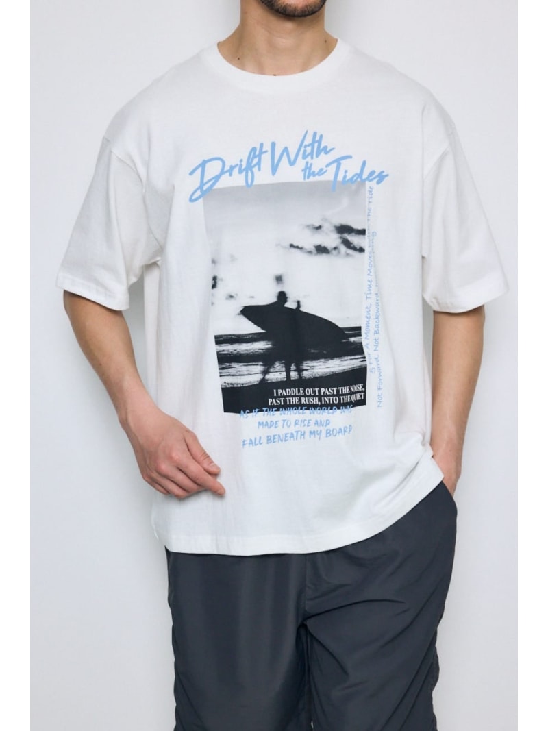 サーフフォトTシャツ AZUL BY MOUSSY アズールバイマウジー トップス カットソー・Tシャツ ブラック ピンク ホワイト【送料無料】[Rakuten Fashion]