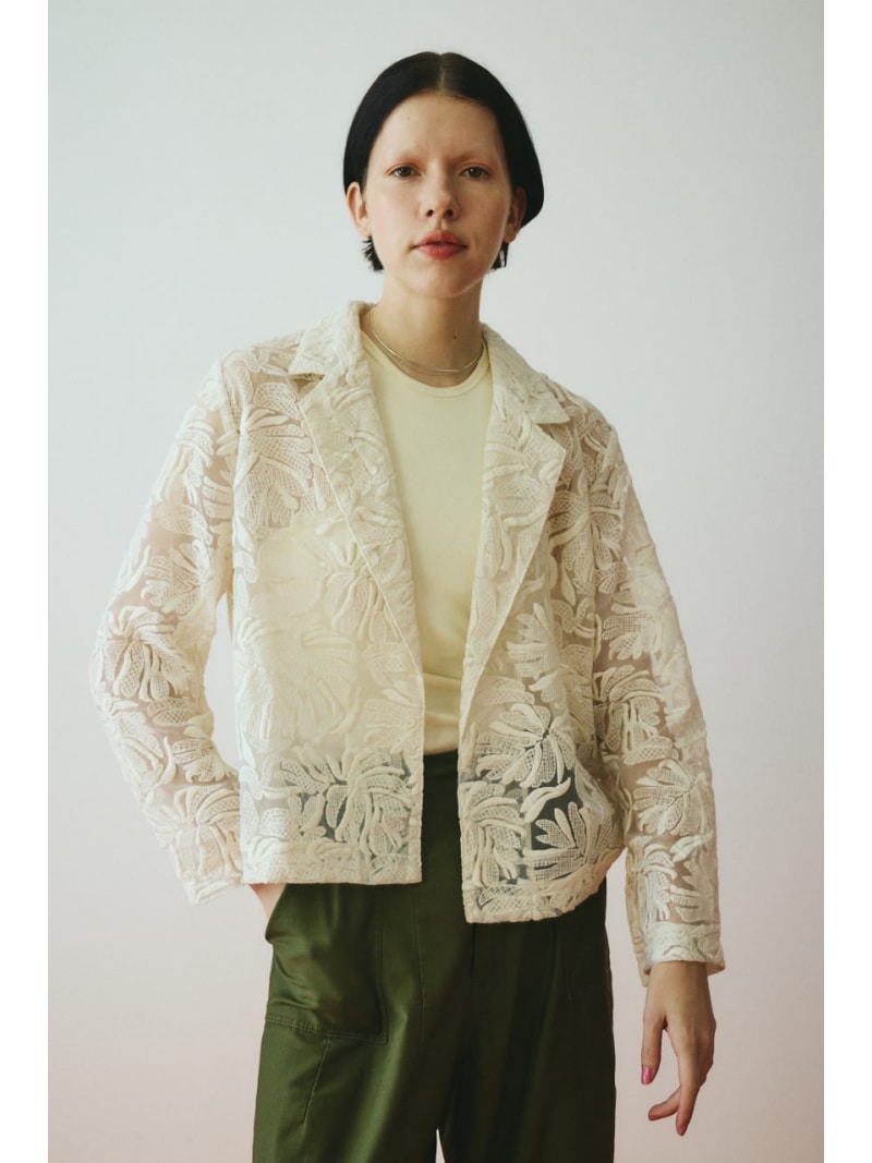 Rakuten - Lace jacket HeRIN.CYE ヘリンドットサイ ジャケット・アウター その他のジャケット・アウター ブラック ホワイト【送料無料】[Rakuten Fashion]