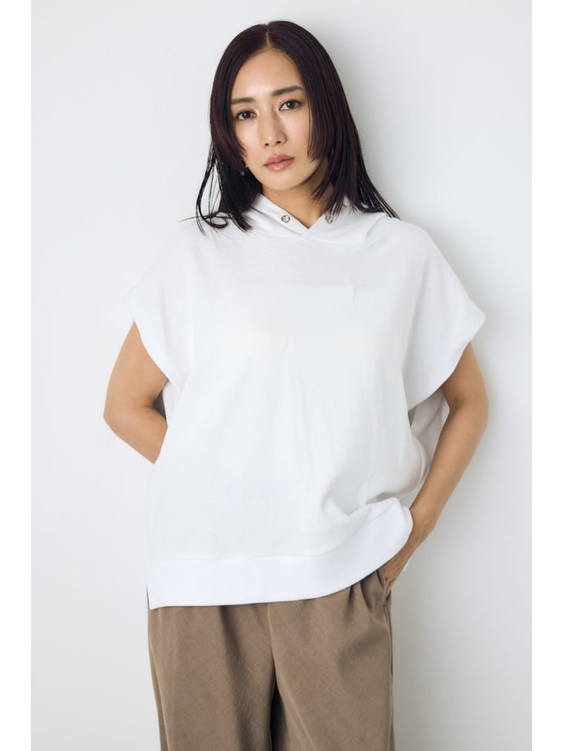 タックスリーブノースリーブパーカー AZUL BY MOUSSY アズールバイマウジー トップス カットソー・Tシャツ カーキグリーン グレー ブラック ホワイト