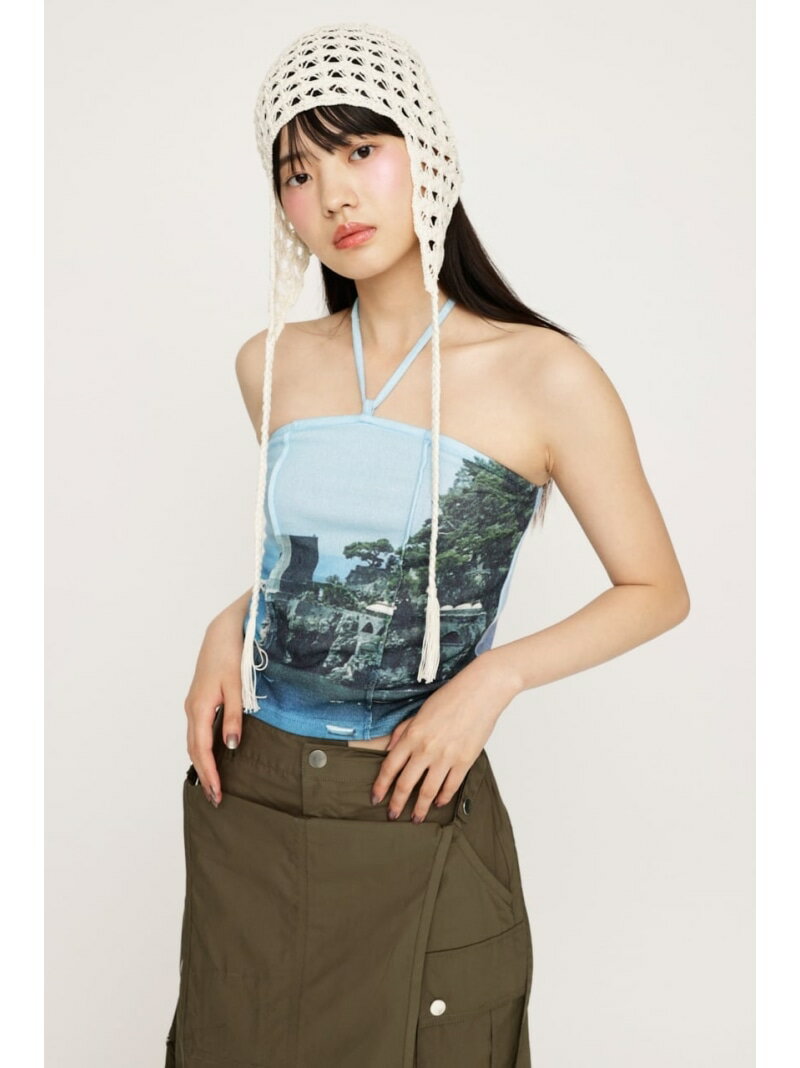 PHOTO PRINT BARE ȥåץ SLY 饤 ȥåץ ٥ȥå ֥롼 ԥ 졼̵[Rakuten Fashion]