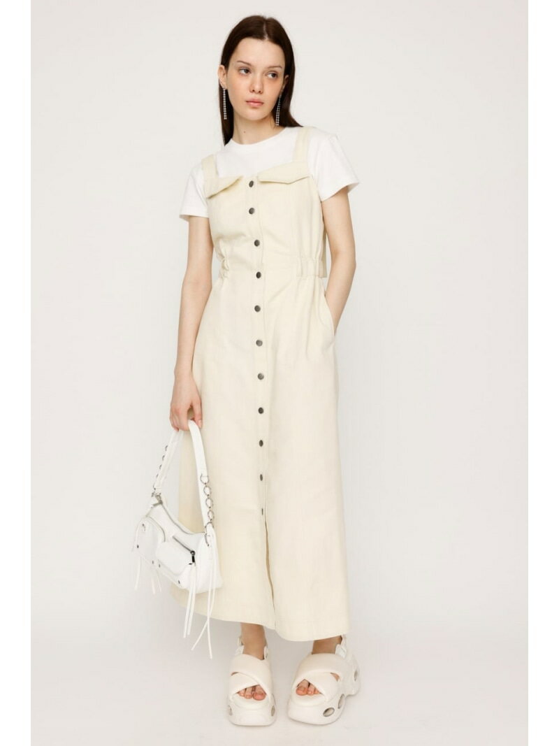 【SALE／50%OFF】GATHER CORSET JUMPER スカート SLY スライ ワンピース・ドレス ワンピース ブラック ホワイト【RBA_E】【送料無料】[Rakuten Fashion]