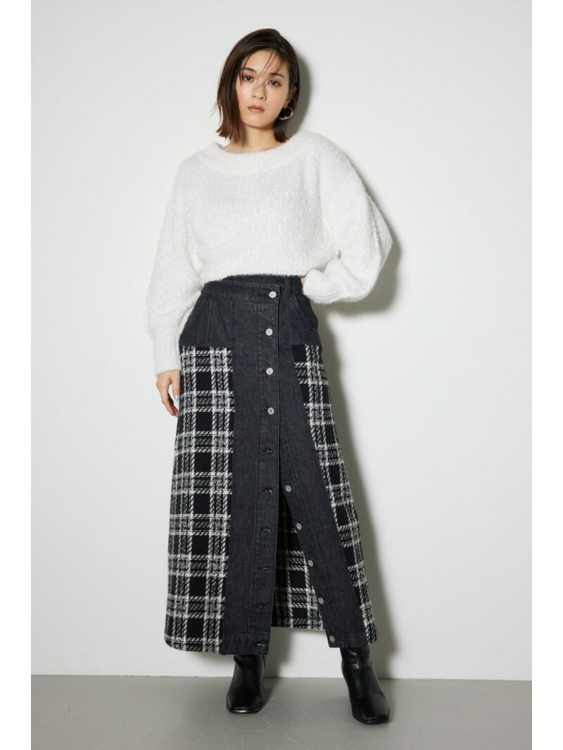 【SALE／55%OFF】マルチパターンジャストウエストAラインスカート rienda リエンダ スカート その他のスカート ブラック【RBA_E】【送料無料】[Rakuten Fashion]