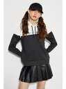 【RIENDA GOLF】バイカラーロゴカットパーカー rienda リエンダ トップス スウェット・トレーナー ブラック ピンク ホワイト【送料無料】[Rak...