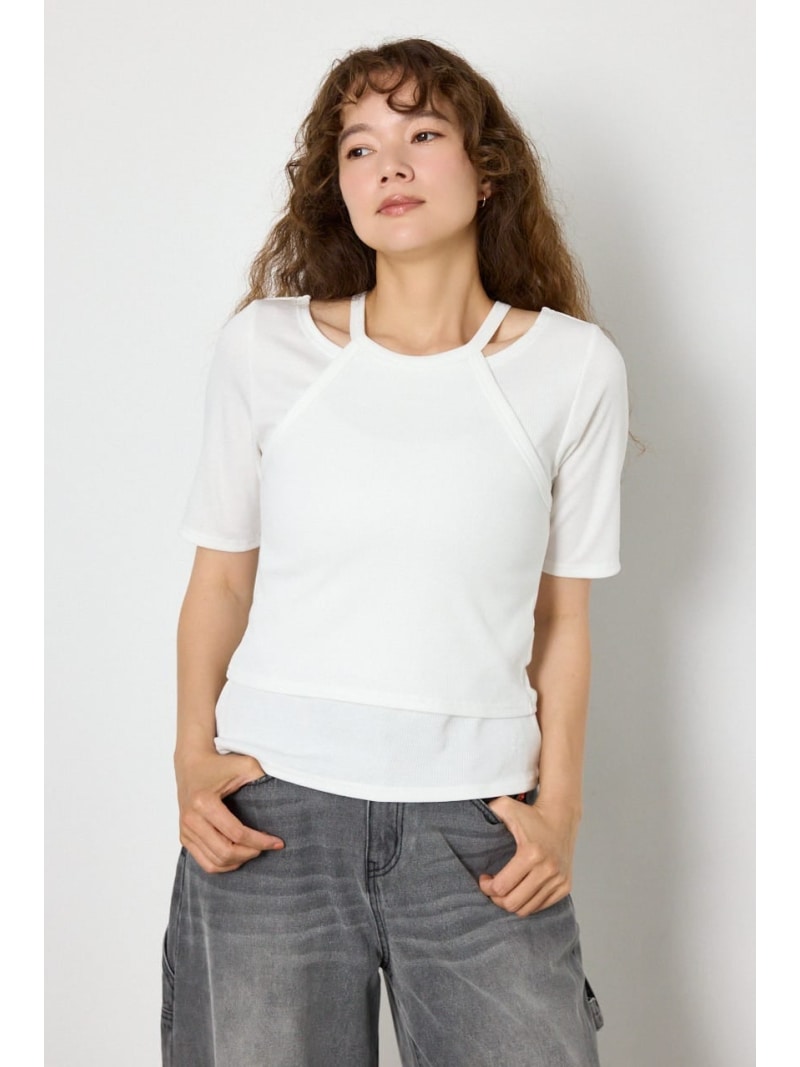 clavicle openTシャツ RODEO CROWNS WIDE BOWL ロデオクラウンズワイドボウル トップス カットソー・Tシャツ ホワイト ブラック ブラウン グリーン