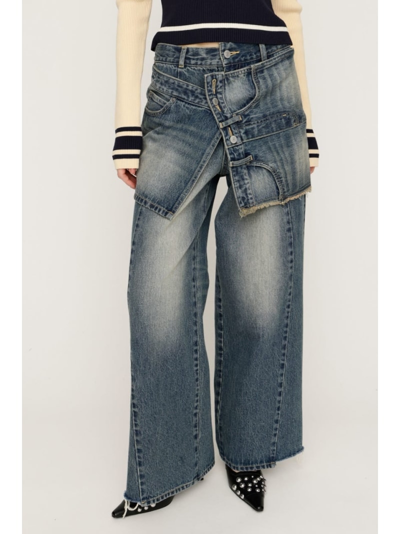Rakuten - REMAKE ASYMMETRY L/W DENIM パンツ SLY スライ パンツ ジーンズ・デニムパンツ【送料無料】[Rakuten Fashion]