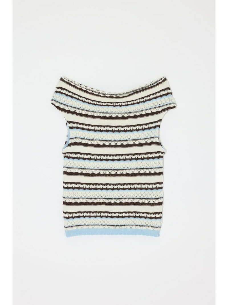 STRIPED OFF SHOULDER トップス MOUSSY マウジー トップス ニット ピンク ブラック カーキグリーン ホワイト【送料無料】[Rakuten Fashion]